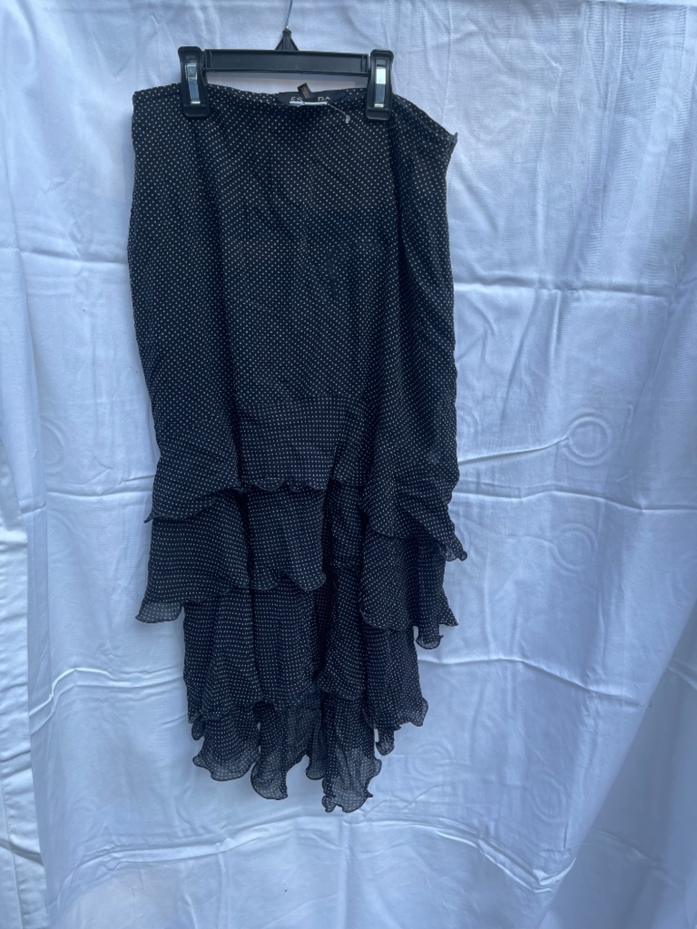ESCADA 100% Silk Polka Dot Tiered Ruffle Skirt – Size 38